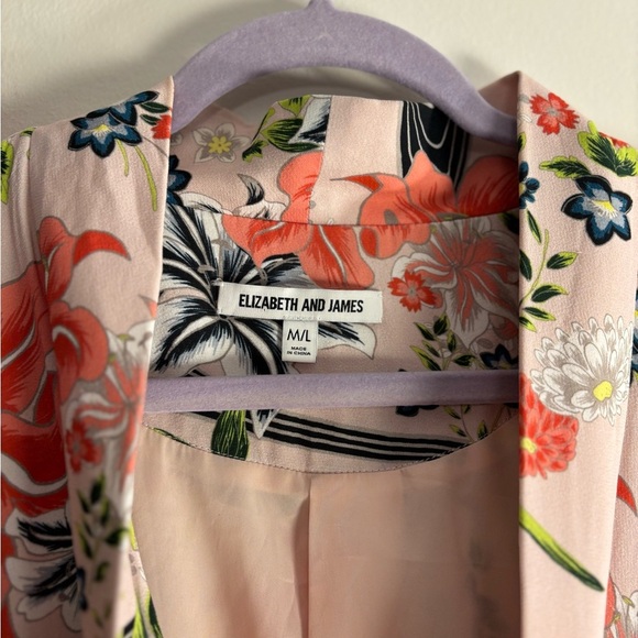 Elizabeth & James Pink & Red Floral Kimono, Size M / L - Picture 3 of 4